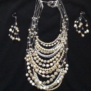 Faux pearl necklace